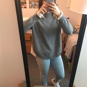 Layered gray blouse sweater